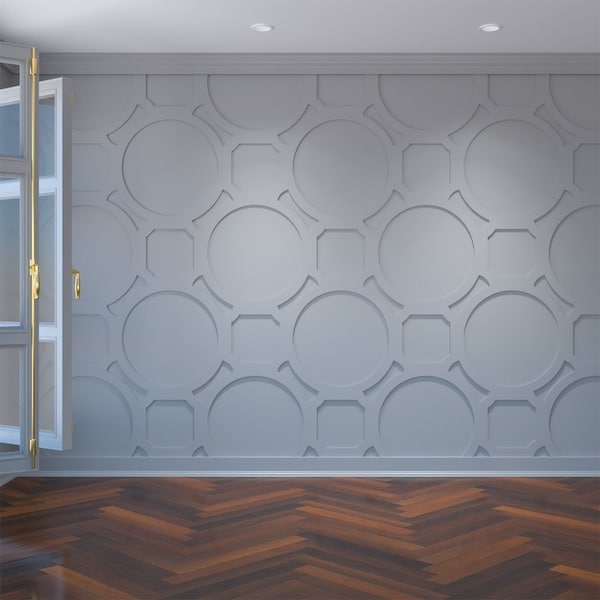 Ekena Millwork Large Hemingway Decorative Fretwork Wall Panels in Architectural Grade PVC, 38 "W x 23 3/8"H x 3/8"T WALP24X24HEM - main